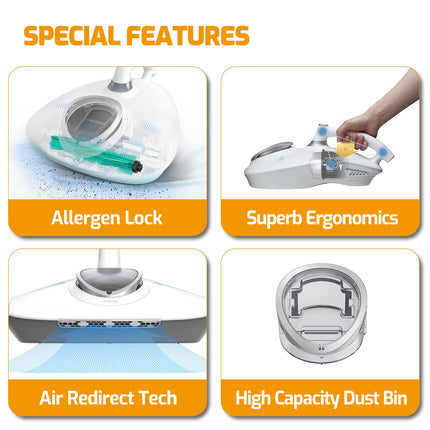 Raycop Rn Bed Vacuum Cleaner With Uv Light And Pulsating Brush Technology For Pet Hair Cleaning 15Kpa Powerful Suction Antiallergen Handheld Mattress Vacuum Cleaner Hepa Filtration