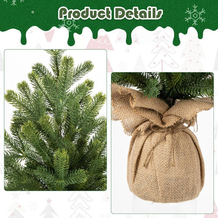 24" Artificial Christmas Tree Fake Small Fir Tree for Home Farmhouse Tabletop Mantel Windowsill Holiday Christmas Decorations Indoor