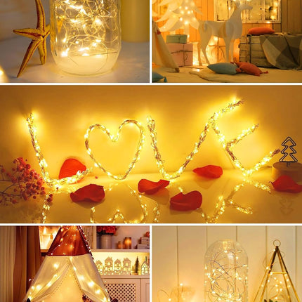 12 Pack Fairy Lights Battery Operated -7ft 20 LED Silver Wire String Lights Waterproof Mini Firefly Lights for Bedroom, Wedding, Mason Jars, DIY, Crafts, Christmas Garlands, Party Decor