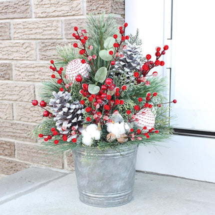 24 PCS Artificial Holly Berry Stems, 21cm Frosted Red Beery Stems Picks for Christmas Tree DIY Supplies Flower Wreath Craft Xmas Garland Home Table Centerpiece Decoration
