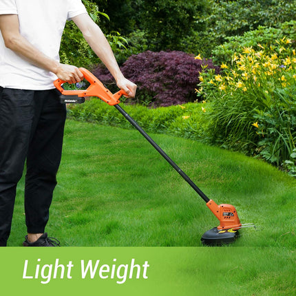 MAXLANDER Cordless Weed Wacker 10 inch with 2 PCS 20V 2.0Ah Batteries, Weed Wacker with 1 PCS Quick Charger & 6 PCS Replacement Spool Trimmer Lines, Lightweight Weed Edger (10-INCH String Trimmer)