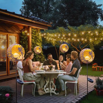 Tryme Fairy Garden Solar Lights Moon Star Glass Globe Pathway Stake Light Metal Fairy Decor Outdoor Decorative Lights Waterproof for Patio, Yard, Lawn