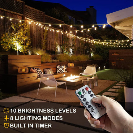 LED Globe String Lights Battery Operated 20FT 50LED Fairy Lights with 8 Lighting Modes, Hanging Lights for Bedroom Dorm Patio Garden Christmas Party, Warm White