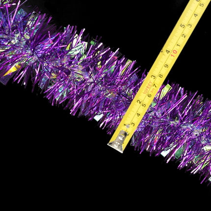 ARCCI 26.2ft Purple Christmas Tinsel Garlnad, Thick Sparkly Metallic Twist Ceiling Tinsel Garland with Reflections Shiny Filament, Glitter Christmas Tree Hanging Tinsel Ornaments Decorations