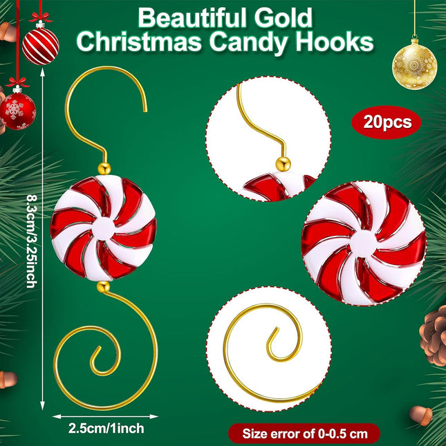20 Pieces Christmas Ornament Hooks Candy Ornament Hooks Candy Bead Wire Ornament Hooks Christmas Ornament Hangers Christmas Tree Decorating Hangers for Christmas Tree Decoration