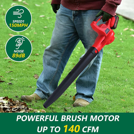 Cordless Leaf Blower, T TOVIA 150MPH 140 CFM Electric Mini Handheld Leaf Blower, 21V Battery Powered Lightweight Blower for Gutter, Patio, Jobsite, Yard, Tools Only