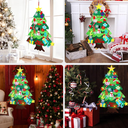 DIY Felt Christmas Tree-3.5 FT Wall Felt Christmas Tree Set for Xmas s Home Door Wall Decoration