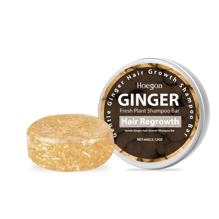 Hoegoa Ginger Shampoo Soap For Scalp Daily Cleanses Frizzy Hair, Nourishes And Softens Hair Shine Treatment Soap