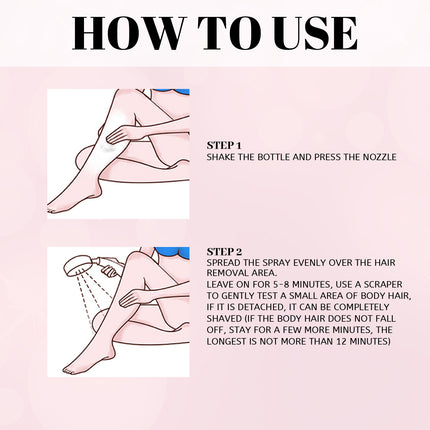 EELHOE Honey Mousse Hair Removal Spray, Full Body Hair Removal Armpit Hair Leg Hair Foam Mild Skin Friendly Does Not Stimulate