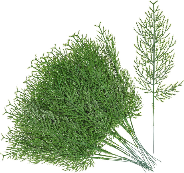 peony man 60 Pcs Artificial Pine Branches Christmas Greenery Stems 13.5 Inch Faux Cedar Pine Sprigs Christmas Tree Picks for Vase Garland Wreath Craft Home Garden Decoration