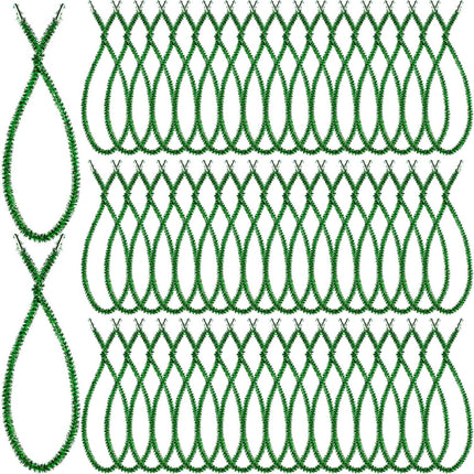 Waydress Christmas Glitter Garland Ties Christmas Decorative Twist Ties Flexible Garland Ties Artificial Christmas Garland Ties for Xmas Garland Banisters and Home Decoration (Green,48 Pieces)