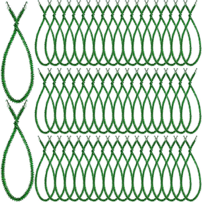 Waydress Christmas Glitter Garland Ties Christmas Decorative Twist Ties Flexible Garland Ties Artificial Christmas Garland Ties for Xmas Garland Banisters and Home Decoration (Green,48 Pieces)