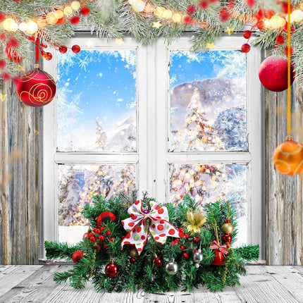 Artificial Christmas Swag 28 Inch Faux Pine Swag Greenery Pine Swags for Christmas Lush Christmas Window Swags for Mailbox Outdoor Holiday Wreath Home Door Xmas Fireplace Decorating (4 Pcs)