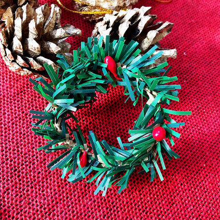 Mini Artificial Christmas Wreaths Ornaments, 10 pcs