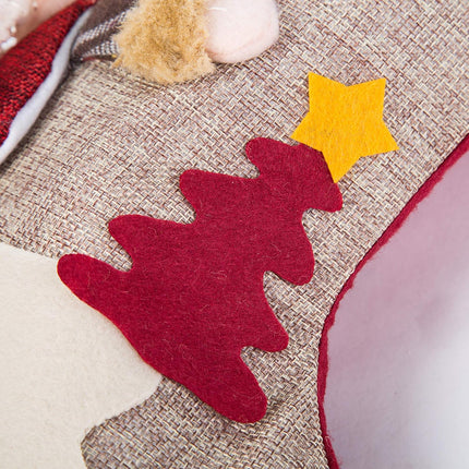 Sunnyglade 3PCS 17.5" Christmas Stocking Classic Large Stockings Santa, Snowman, Reindeer Xmas Character for Family Holiday Christmas Party Decorations