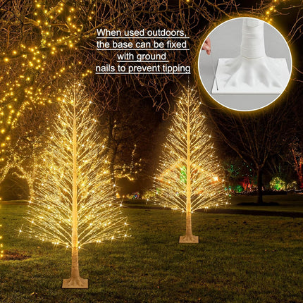 2 Pack 4ft Lighted Birch Tree LED Warm White Lights Twig Tree with Twinkle Lights Artificial Tree Light for Christmas Outdoor Indoor Home Decorations, 8 Modes