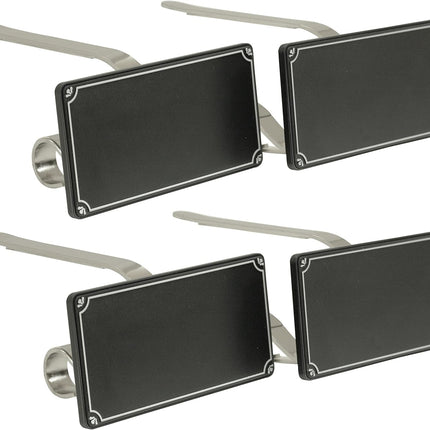 Haute Decor The Original MantleClip® Stocking Holder with Chalkboard Icons 4-Pack (Silver) - Personalize Your Christmas Mantel Stocking Hangers with Custom Names