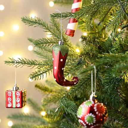 Valery Madelyn Christmas Tree Ornaments Set, 100ct Elf Red Green White Shatterproof Christmas Tree Decorations Bulk, Variety Decorative Hanging Ball Ornaments for Xmas Trees Holiday Party Decor