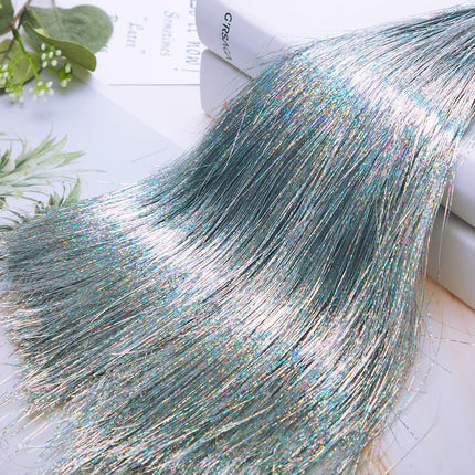 Boao 10000 Strands Icicles Iridescent Tinsel Foil Fringe Garland for Christmas Xmas Tree Decorations Graduation Party Supplies Holiday Decor (Silver)