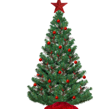 BANBERRY DESIGNS Pine Berry Christmas Picks with White Pip and Red Holly Berries - Set of 10 - Pinecone Floral Sprays with Bendable Stems - 11" H