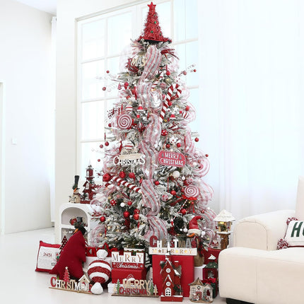 Sea Team 62-Pack Assorted Shatterproof Plastic Christmas Ball Ornaments Set, Miniature Baubles, Pendants, Decorations for Small Xmas Tree, DIY Wreath, Garland (Red, White)