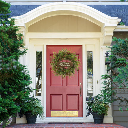 22 inch Artificial Christmas Wreath with Pine Cones and Needles for Indoor Outdoor Holiday Home Decor
