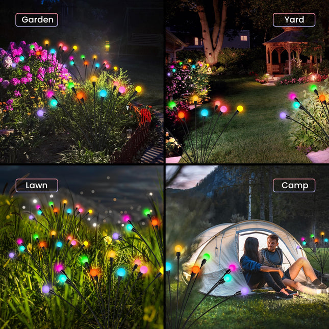 Christmas Solar Lights Outdoor Decoration, Waterproof Xmas Outdoor Lights Decor for Yard, Patio, Garden, and Front Porch, 30 LEDs Swing with The Wind (3 Pack, Multicolor)