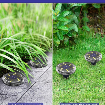 Nfesolar Solar Ground Lights Outdoor Waterproof 18 Leds, 6 Pack Bright Flat Solar Lights Outdoor, Solar Garden Lights For Pathway