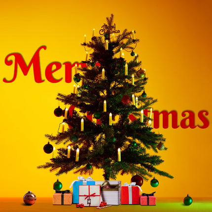 50 Pcs Christmas Flameless Candles Lights, Candle Lights with 3 Color & 11 Mode Remote Control, 3D Flickering LED Candle String Lights for Christmas Trees, Fireplaces, Church, Wedding