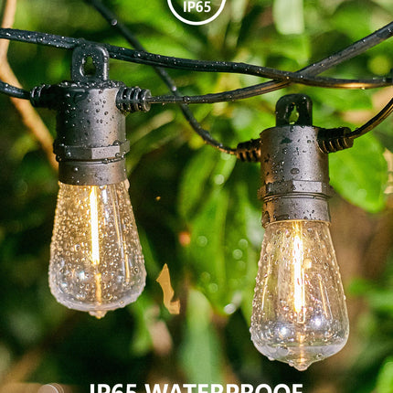 SUFEIMAS LED Outdoor String Lights Waterproof - 100FT(50FT2) Patio Lights with 34 Vintage Shatterproof Plastic Bulbs - IP65 Edison String Lights for Outside Backyard Balcony Bistro Cafe Garden