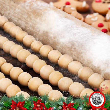 9 Foot Natural Wood Bead Christmas Garland Wooden Christmas Tree Garland Perfect for Rustic Natural Country Farmhouse Trees Garland Christmas Decorations for Indoor Use