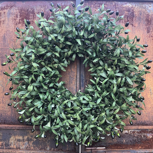 28-30 Inch Olive Wreaths for Front Door for All Seasons，Spring Summer Fall Autumn Winter Christmas Wreath,Large Everyday Greenery Wreath,Home Wall Door Porch Fireplace Decor