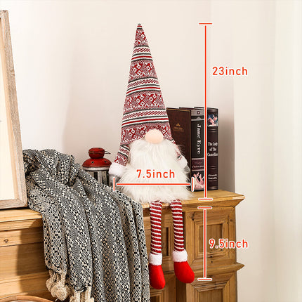 Gnome Christmas Tree Topper Gnome Christmas Ornaments Christmas Tree Topper Santa Gnomes Plush Tree Toppers Christmas Decorations (Red)