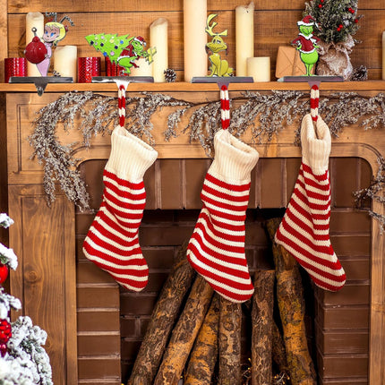 Christmas Stocking Holder - Set of 4 Stocking Hangers Christmas Thief, Christmas Tree, Dog, Girl Christmas Stocking Hooks Christmas Decoration for Fireplace, Shelf,Staircases