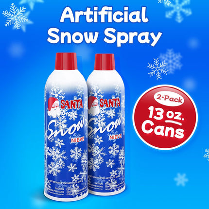 Prextex Winter Textured Snow Spray - 2 Pack 13oz Aerosol Bottles - Flocking Spray for Christmas Tree, Artificial Snow Spray for Crafts, Fake Snow for Windows, Holiday Decorations, Snow Effect