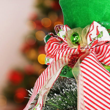 Grinch Christmas Tree Topper - Hand Made Tree Decoration Grinch Tree Topper
