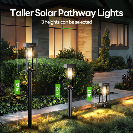 Solar Lights Outdoor Pathway 8Pack, Bright Solar Pathway Lights Outdoor Waterproof, Pathway Lights Solar Powered IP65, Solar Walkway Lights Outdoor Path Lighting for Landscape Yard(Warm White)