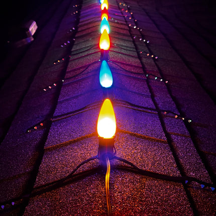 25 Pack Frosted Opaque Cool White C9 LED Christmas Lights C9 LED Light Bulbs for E17 Sockets Shatter-Resistant, & Dimmable Perfect for Indoor & Outdoor C9 Christmas Lights