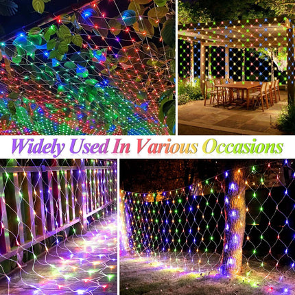 LitHome 300 LED Outdoor Christmas Net Lights,14.8ft x 5ft Connectable Mesh Fairy String Lights with 8 Modes,Waterproof Plug in Mesh Lights for Bushes, Garden, Backyard, Holiday, Christmas(Multicolor)