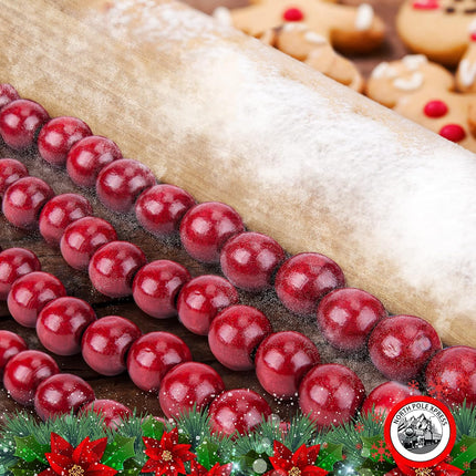 9 Foot Cranberry Burgundy Wood Bead Christmas Garland Wooden Christmas Tree Garland Perfect for Rustic Natural Farmhouse Trees Garland Christmas Decorations for Indoor Use