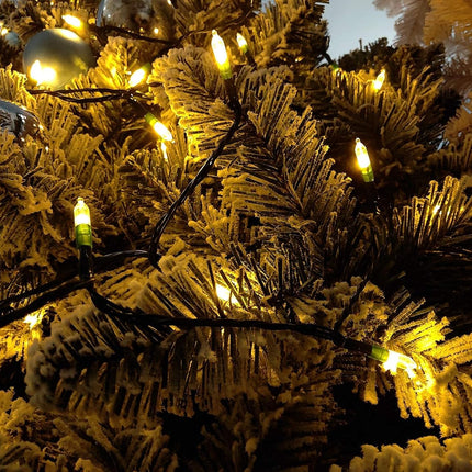 Christmas Light, 33ft 100 LED Battery Operated String Lights with Auto Timer & 8 Modes, Green Wire Outdoor Waterproof String Lights for Outdoor and Indoor Christmas Decor – Warm White