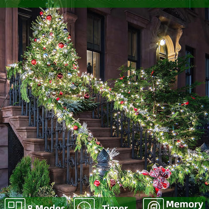 1500 LED Chrstmas String Lights, 492FT Super Long Christmas Lights with 8 Modes, Christmas Tree Lights with Timer Memory for Indoor Outdoor Tree Fence Garden Xmas Wedding Party Decor Cool White