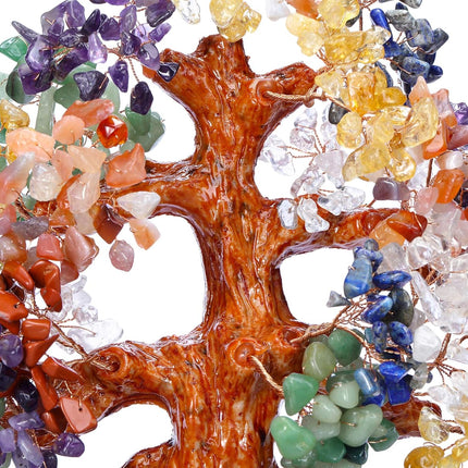 GEHECRST Natural 7 Chakra Gemstones Money Tree Reiki Healing Crystal Stones Bonsai Tree Home Office Feng Shui Decoration for Wealth, Good Luck, Crystal s for Mom Women Christmas