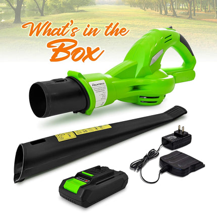 Updated SereneLife Electric Leaf Blower, Cordless, Lightweight - Only 5 lbs, Perfect for Leaves & Debris, Rechargeable Battery & Charger Included, Average Charge Time 4 Hrs, 18V, 55 Mph