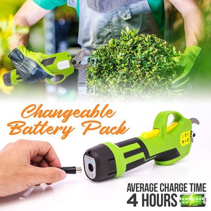 SereneLife Metal 7.2V Lithium-ion Rechargeable Battery Powered Electric Pruning Shears Garden Trimmer-Cordless Branch Cutter Pole Pruner w/Telescopic Handle PSPR190