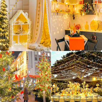 165FT 500LED String Lights LED Starry Fairy Light, Twinkle String Lights Decorative Lights with 8 Modes 30V Plug in for Wedding,Patio,Gate,Party Indoor Outdoor Decoration (Warm White)