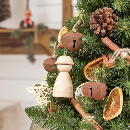 WBHome 1.8 Feet Pre-lit Decorated Tabletop Christmas Tree, Boho-Minimalist Christmas Themed Decorations with Pine Cones, Pre-Lit Mini Christmas Tree, 35 Bulbs