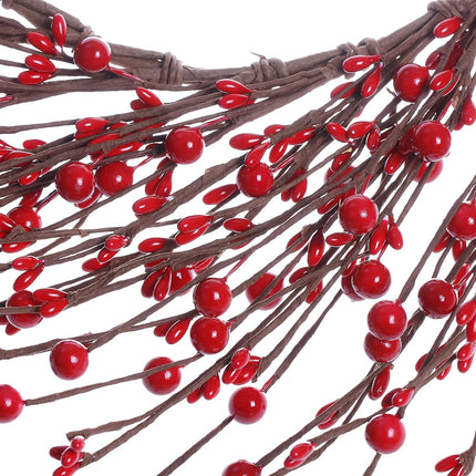 15 Inches Red Berry Wreath,Artificial Christmas Wreath Winter Wreaths for Front Door Valentine’s Day Wreath for Home Door Wall Decor
