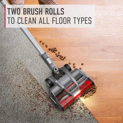 Hoover Onepwr Windtunnel Emerge Pet+ Cordless Lightweight Stick Vacuum With Allterrain Dual Brush Roll, 2 Batteries Included, Bh53603Ve, Silver