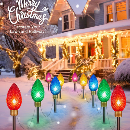 Minetom 11Feet 5 LED Super Jumbo Strawberry Christmas String Lights or Pathway Marker Lights, Outdoor Xmas Decorations, Jumbo C9 Hanging Lights Waterproof Lawn Dec for Holiday Tree Roof Yard Garden
